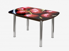 Стол Можгинский лесокомбинат Бостон-2 ф/п Вишня, 1100700 мм, венге/хром брифинг