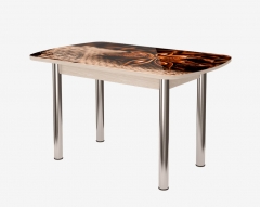 Стол овальный Можгинский лесокомбинат Бостон-2 ф/п Корица, 1100700 мм, дуб атланта/хром брифинг