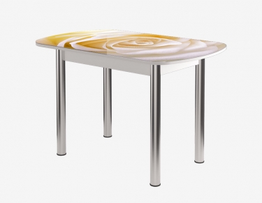 Стол Можгинский лесокомбинат Бостон-2 ф/п Чайная роза, 1100700 мм, белый/хром брифинг