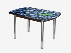 Стол Можгинский лесокомбинат Бостон-2 ф/п Черника, 1100700 мм, венге/хром брифинг