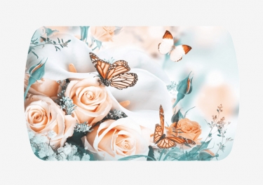 Стол Можгинский лесокомбинат Бостон ф/п Бабочки, 900600 мм, дуб атланта/хром брифинг