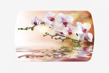 Стол овальный Можгинский лесокомбинат Бостон Орхидея на воде, 900600 мм, фотопечать/дуб атланта/хром брифинг