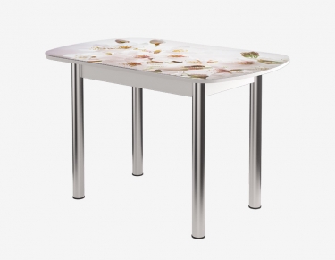 Стол Можгинский лесокомбинат Бостон ф/п Сакура, 900600 мм, белый/хром брифинг