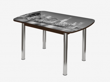 Стол Можгинский лесокомбинат Бостон, ф/п Сити, 900600 мм, венге/хром брифинг