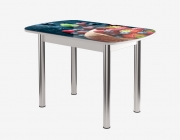 Стол Можгинский лесокомбинат Бостон ф/п Ягоды, 900600 мм, белый/хром брифинг