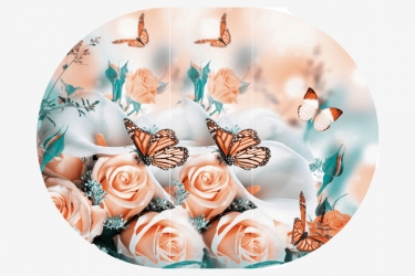 Стол круглый Можгинский лесокомбинат Бостон раздвижной, фотопечать Бабочки/белый/хром брифинг