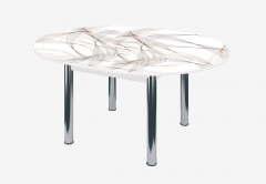 Стол круглый Можгинский лесокомбинат Бостон раздвижной, фотопечать Фэнтази белый/хром брифинг