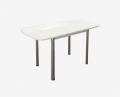 Стол Можгинский лесокомбинат Бостон-3 раздвижной, белый глянец, хром брифинг