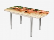 Стол раздвижной Можгинский лесокомбинат Бостон-3 ф/п Бамбук, 1100700 мм, дуб атланта/хром брифинг