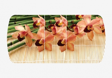 Стол раздвижной Можгинский лесокомбинат Бостон-3 ф/п Бамбук, 1100700 мм, дуб атланта/хром брифинг