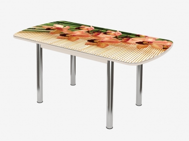 Стол раздвижной Можгинский лесокомбинат Бостон-3 ф/п Бамбук, 1100700 мм, дуб атланта/хром брифинг