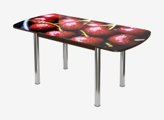 Стол раздвижной Можгинский лесокомбинат Бостон-3 ф/п Вишня, 1100700 мм, венге/хром брифинг