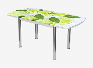 Стол раздвижной Можгинский лесокомбинат Бостон-3 ф/п Лайм, 1100700 мм, белый/хром брифинг