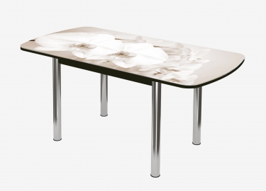 Стол раздвижной Можгинский лесокомбинат Бостон-3 ф/п Лунная орхидея, 1100700 мм, венге/хром брифинг