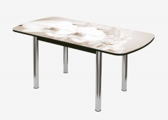 Стол раздвижной Можгинский лесокомбинат Бостон-3 ф/п Лунная орхидея, 1100700 мм, венге/хром брифинг