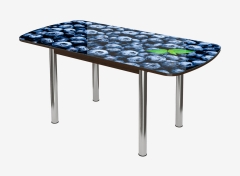 Стол раздвижной Можгинский лесокомбинат Бостон-3 ф/п Черника, 1100700 мм, венге/хром брифинг