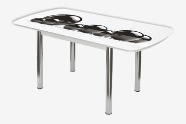 Стол Можгинский лесокомбинат Бостон-3 Шары, раздвижной, фотопечать/белый/хром брифинг