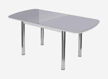 Стол Можгинский лесокомбинат Бостон-3 ф/п Антрацит глянец, 1100700 мм, белый/хром брифинг