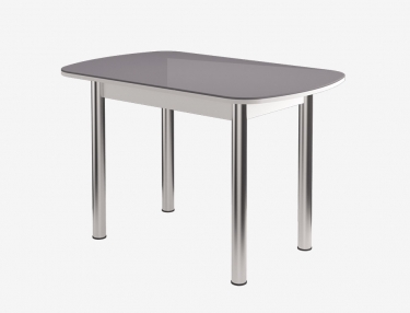 Стол Можгинский лесокомбинат Бостон-3 ф/п Антрацит глянец, 1100700 мм, белый/хром брифинг