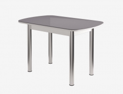 Стол Можгинский лесокомбинат Бостон-3 ф/п Антрацит глянец, 1100700 мм, белый/хром брифинг