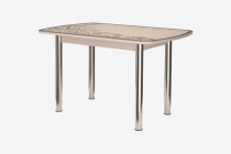 Стол Можгинский лесокомбинат Бостон-3 раздвижной, Светлый, фотопечать/хром брифинг