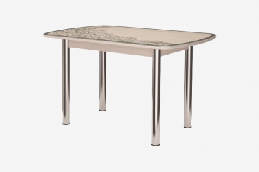 Стол Можгинский лесокомбинат Бостон-3 раздвижной, Светлый, фотопечать/хром брифинг