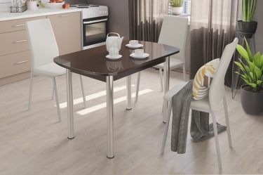 Стол Можгинский лесокомбинат Бостон-3 раздвижной, Шоколад, фотопечать/хром брифинг