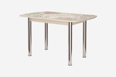 Стол овальный Можгинский лесокомбинат Бостон-2 Ваниль, 1100700 мм, фотопечать/хром брифинг