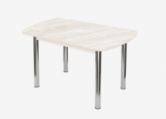 Стол овальный Можгинский лесокомбинат Бостон-2, фотопечать Мрамор светлый/дуб атланта/хром брифинг