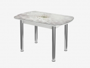 Стол овальный Можгинский лесокомбинат Бостон-2 Флоренс, белый/фотопечать/хром брифинг