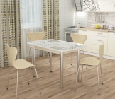 Стол овальный Можгинский лесокомбинат Бостон Ваниль, 900600 мм, фотопечать/хром брифинг