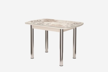 Стол овальный Можгинский лесокомбинат Бостон Ваниль, 900600 мм, фотопечать/хром брифинг