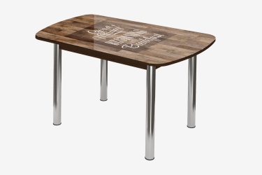 Стол овальный Можгинский лесокомбинат Бостон, фотопечать Капучино/венге/хром брифинг