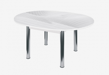 Стол круглый Можгинский лесокомбинат Бостон раздвижной, фотопечать Жемчуг/белый/хром брифинг