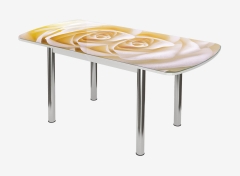 Стол Можгинский лесокомбинат Бостон-3 ф/п Чайная роза, 1100700 мм, белый/хром брифинг