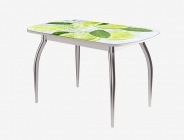 Стол Можгинский лесокомбинат Бостон-2 ф/п Лайм, 1100700 мм, белый/хром триумф