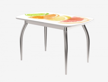 Стол Можгинский лесокомбинат Бостон-2 ф/п Микс, 1100700 мм, белый/хром триумф