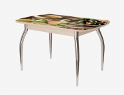 Стол Можгинский лесокомбинат Бостон-2 ф/п Олива, 1100700 мм, дуб атланта/хром триумф