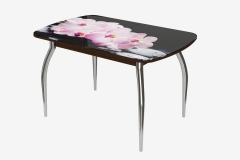 Стол овальный Можгинский лесокомбинат Бостон-2 Розовая орхидея/венге 1100700 мм, хром триумф