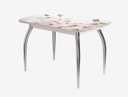 Стол Можгинский лесокомбинат Бостон-2 ф/п Сакура, 1100700 мм, белый/хром триумф