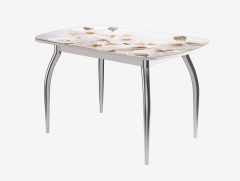 Стол Можгинский лесокомбинат Бостон-2 ф/п Сакура, 1100700 мм, белый/хром триумф