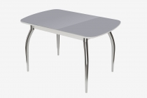 Стол Можгинский лесокомбинат Бостон, антрацит глянец/белый/хром триумф