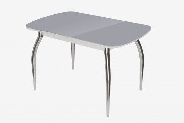 Стол Можгинский лесокомбинат Бостон, антрацит глянец/белый/хром триумф