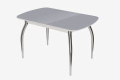 Стол Можгинский лесокомбинат Бостон, антрацит глянец/белый/хром триумф