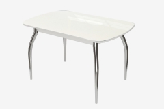 Стол Можгинский лесокомбинат Бостон, белый глянец/белый/хром триумф