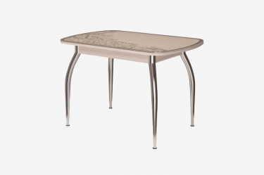 Стол овальный Можгинский лесокомбинат Бостон Светлый, 900600 мм, фотопечать/ хром триумф