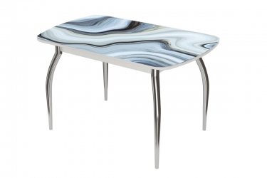 Стол Можгинский лесокомбинат Бостон ф/п Агат, 900600 мм, белый/хром триумф