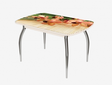 Стол Можгинский лесокомбинат Бостон ф/п Бамбук, 900600 мм, дуб атланта/хром триумф