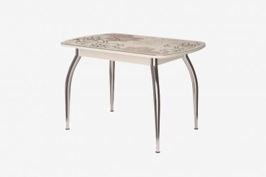 Стол овальный Можгинский лесокомбинат Бостон Ваниль, 900600 мм, фотопечать/хром триумф