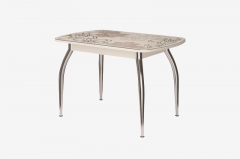 Стол овальный Можгинский лесокомбинат Бостон Ваниль, 900600 мм, фотопечать/хром триумф